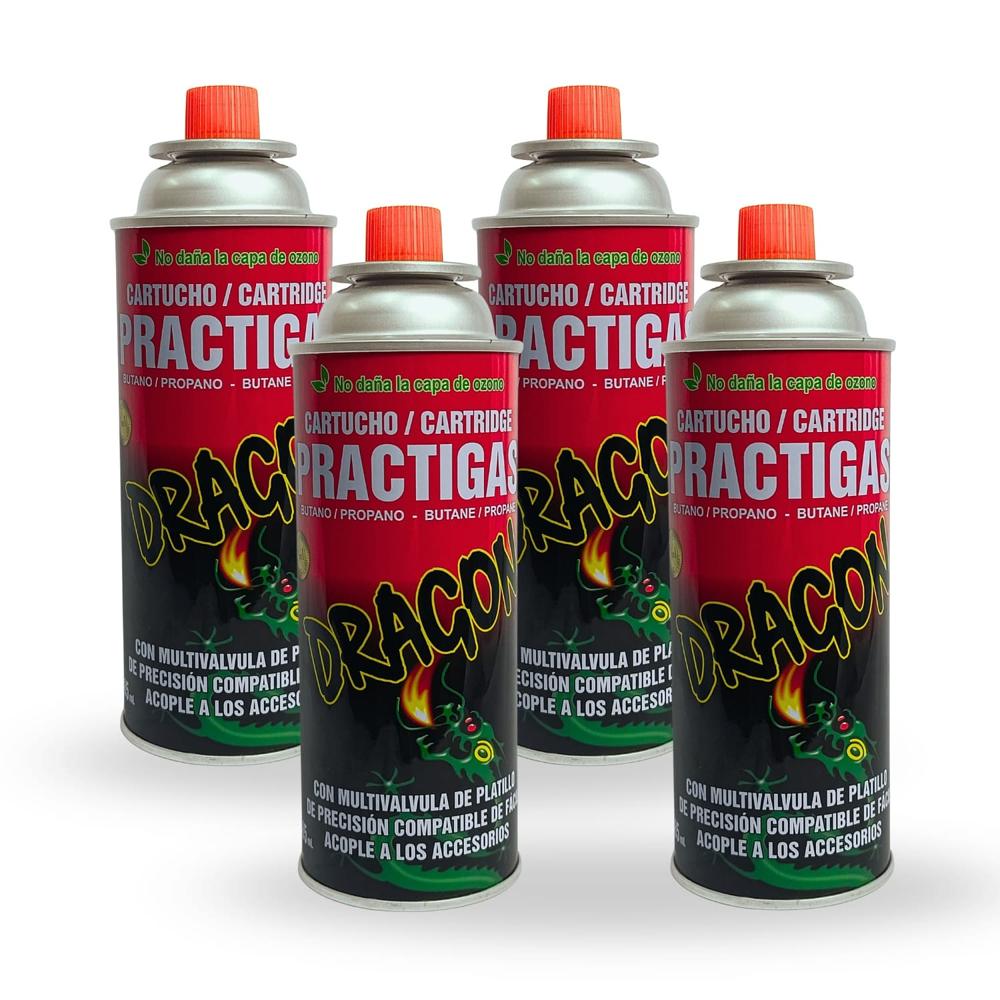 Cartucho de Gas Butano 485ml Alta Potencia – Pack 4 Unidades