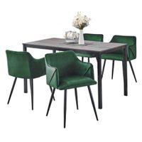 Comedor 4 Sillas Izmar Verde Oscuro CN