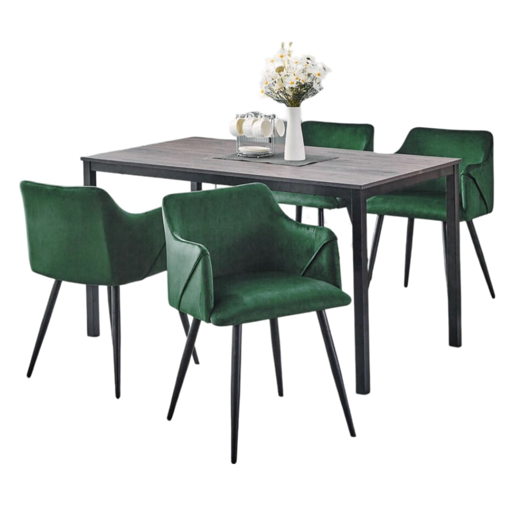 Comedor 4 Sillas Izmar Verde Oscuro CN
