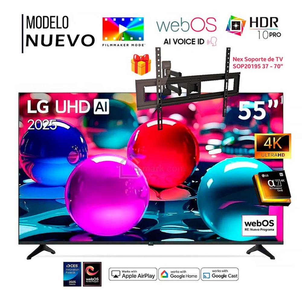 Televisor Lg 55 Pulg UltraHD 4K AI ThinQ 55UA7300PSB Modelo 2025 - RACK NEX