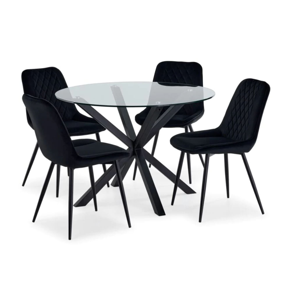 Comedor 4 Sillas Zurich Negro CN