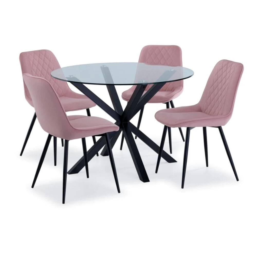 Comedor 4 Sillas Zurich Rosa Palo CN