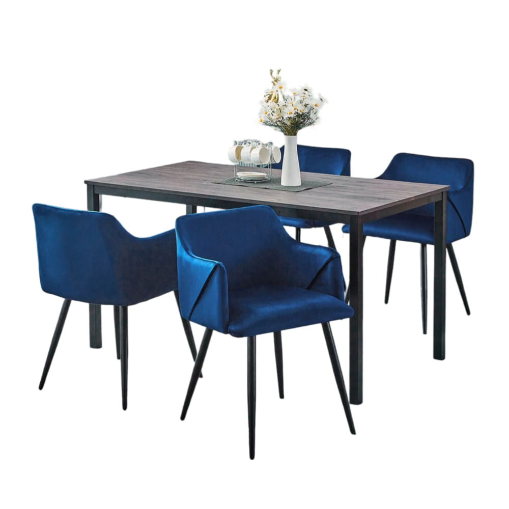 Comedor 4 Sillas Izmar Azul Noche CN