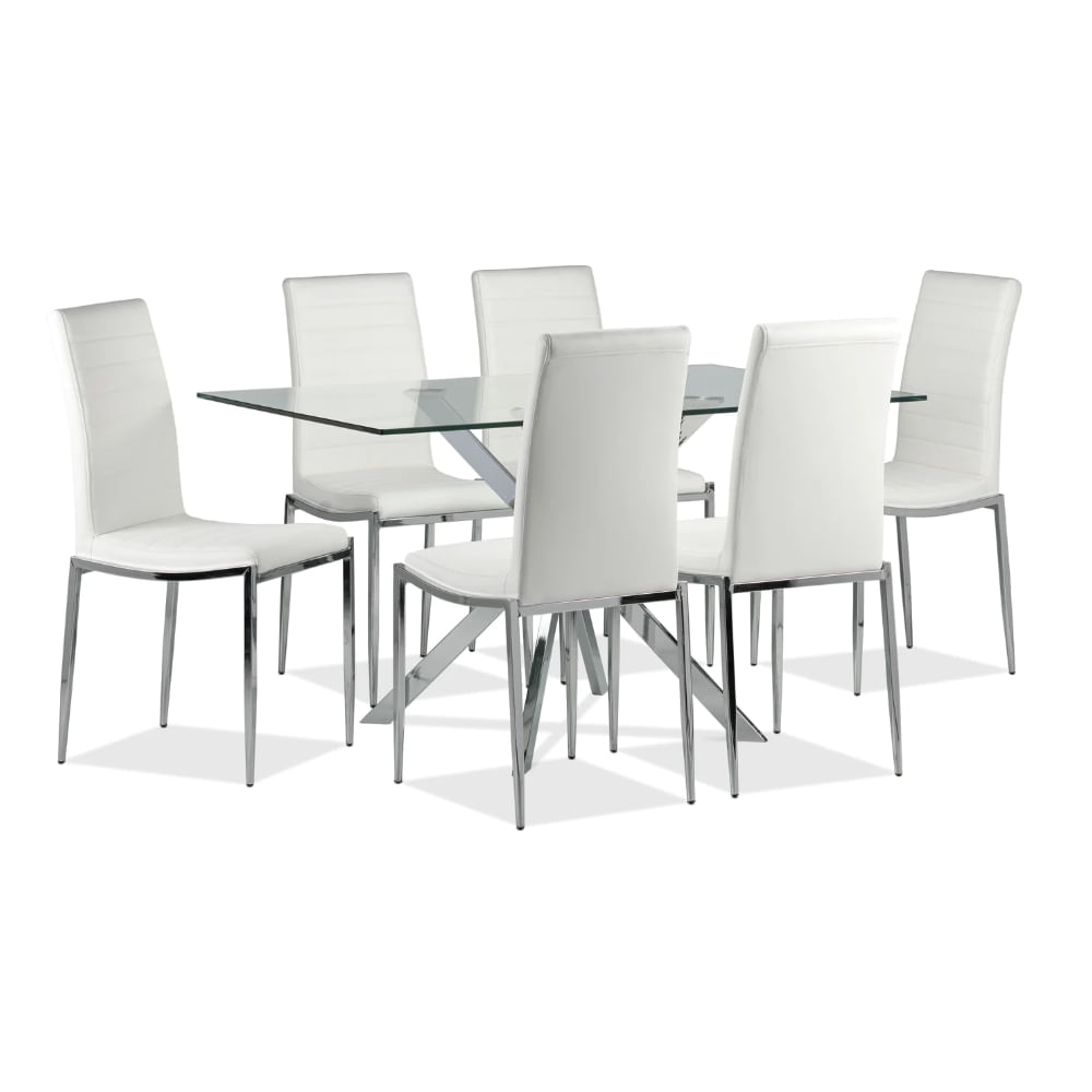 Comedor 6 Sillas Glasgow Blanco CN