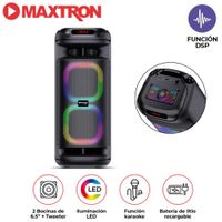 Torre de Sonido Maxtron Mx 601 Becker 02 Bocinas 6,5  pulgadas 01 Micrófono Luces LED