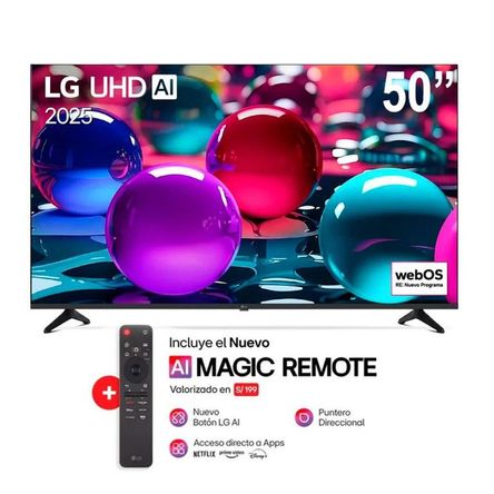 TELEVISOR LG 50 50UA7300PSB UHD 4K THINQ AI Y CONTROL MAGIC 2025 TELEVISOR LG 50 50UA7300PSB UHD 4K THINQ AI Y CONTROL MAGIC 2025