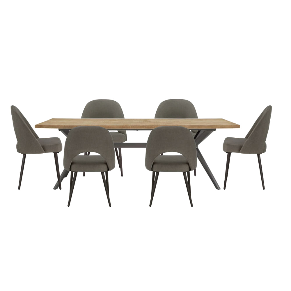 Comedor 6 Sillas Winner Gris OscuroModel