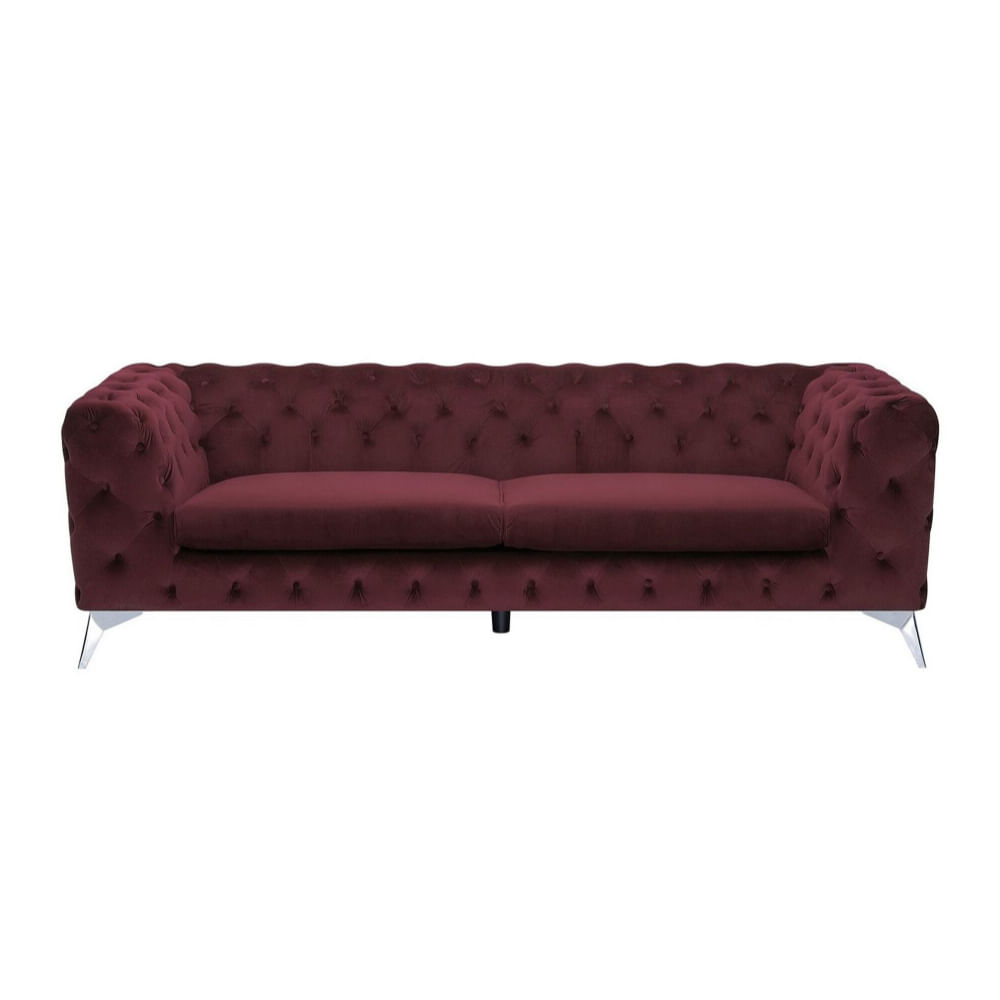 Sofa 3 Cuerpos Chestermoon Rojo Oscuro Shego