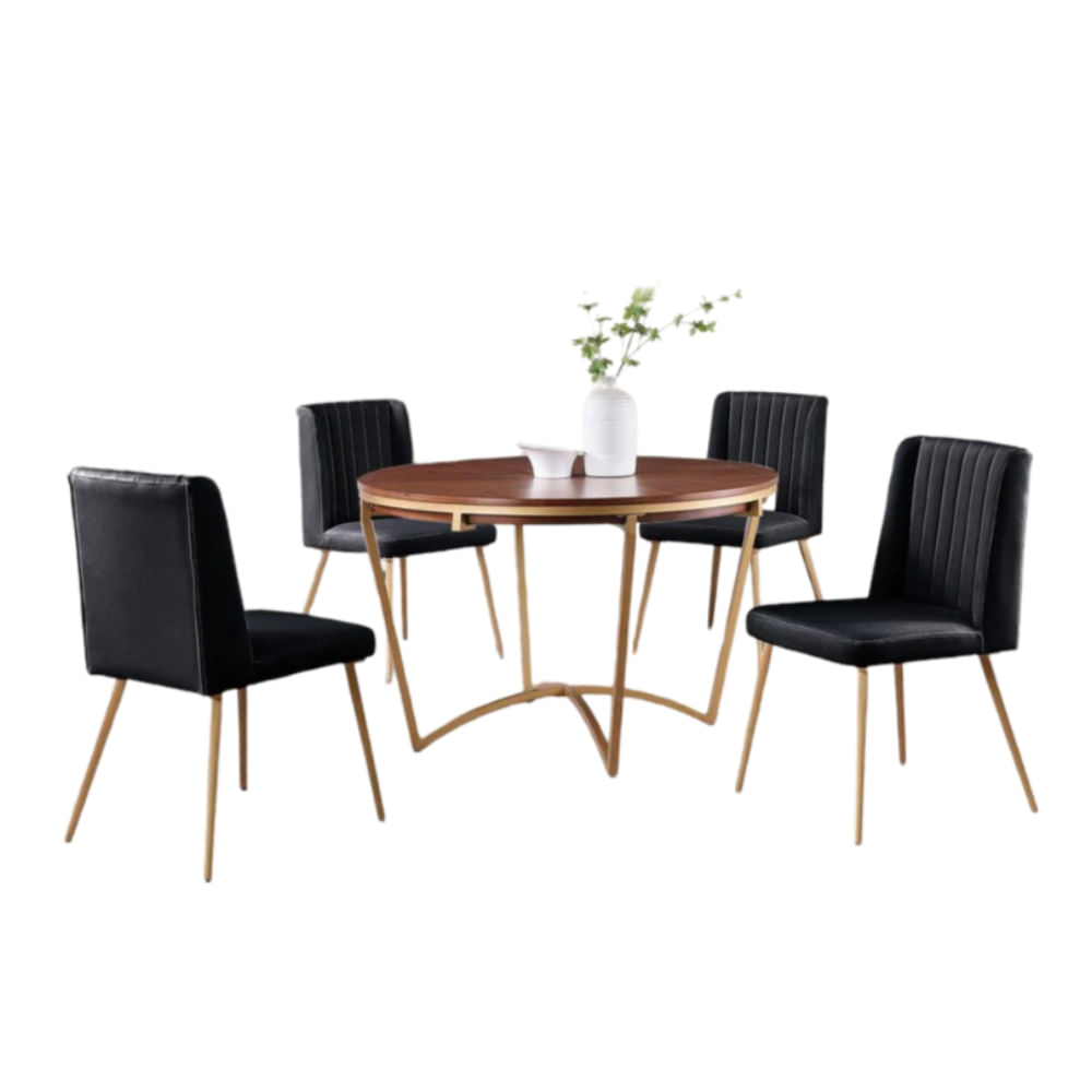 Comedor 4 Sillas Chicago Negro CN