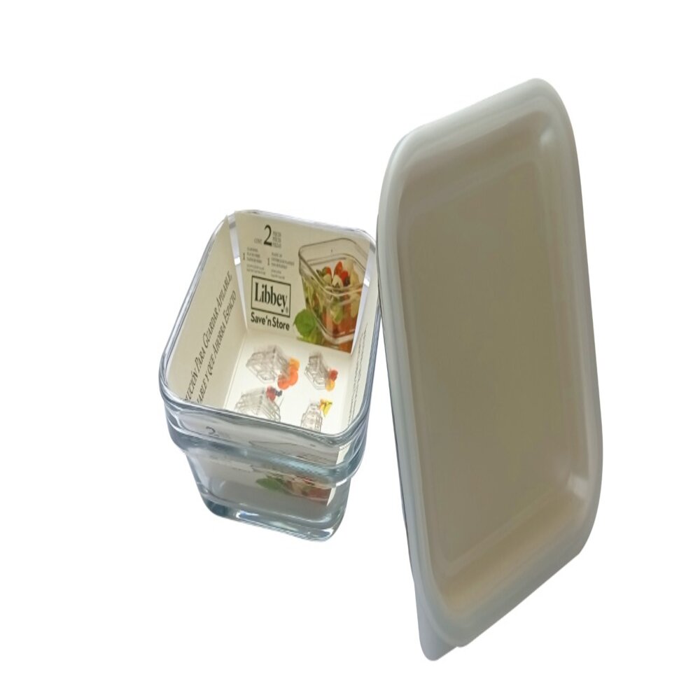 Refractario de vidrio mediano 1.6 litros con tapa de plástico Libbey