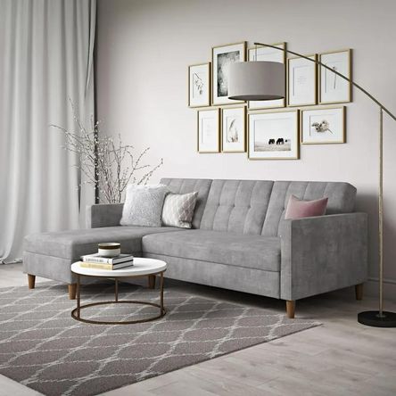 Sofá Seccional Hatford gris dos piezas más obsequio