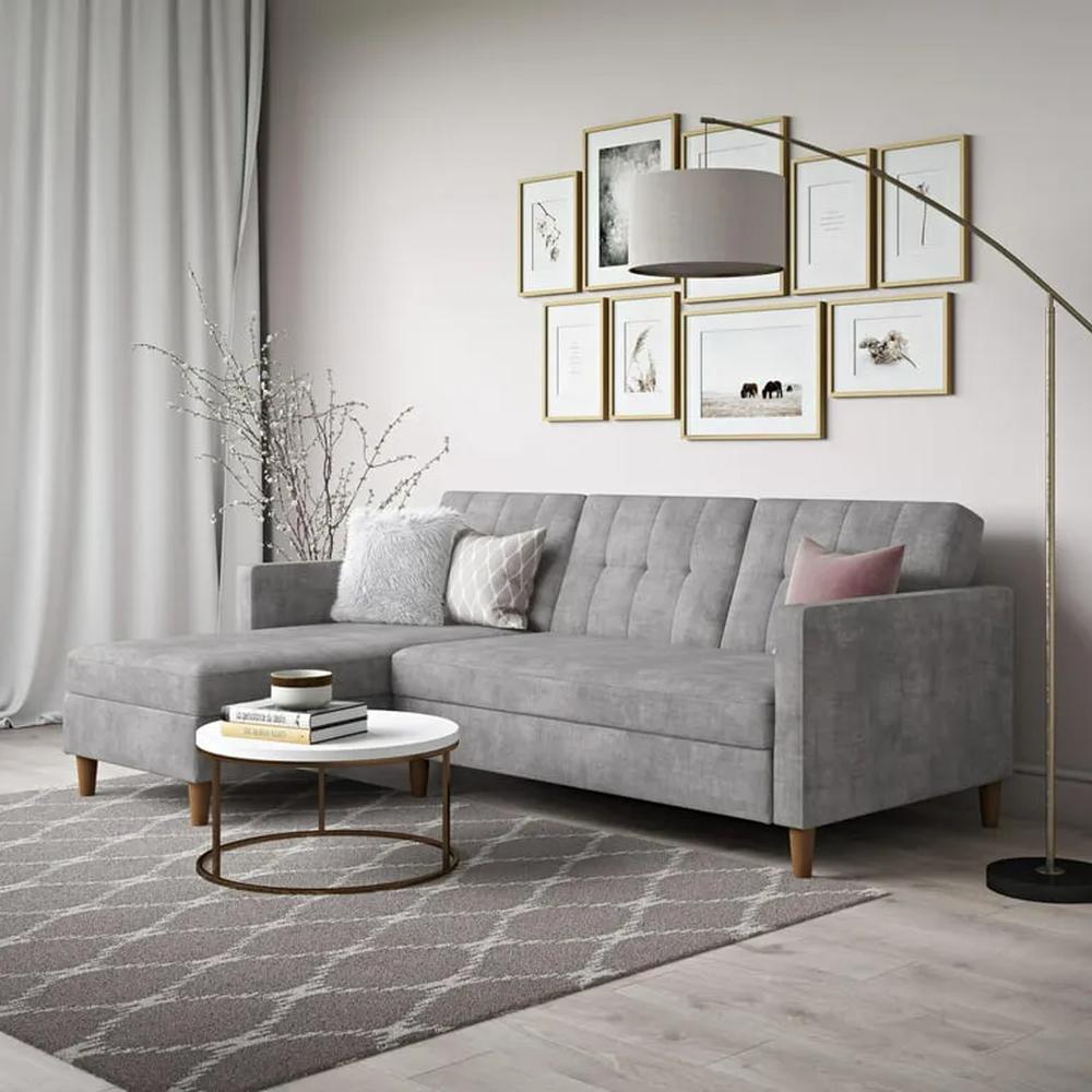 Sofá Seccional Hatford gris dos piezas más obsequio