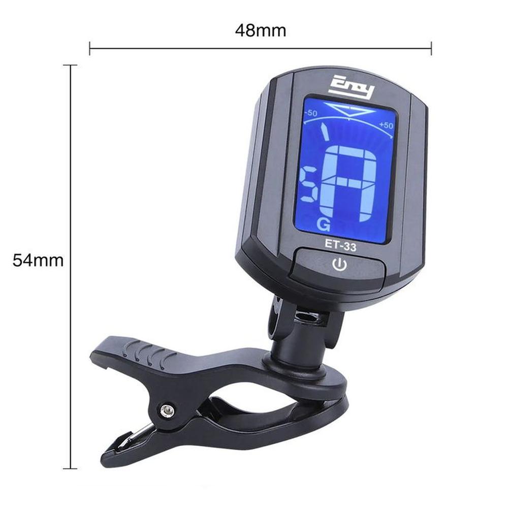 Afinador Cromático Clip Negro ENOY ET-33
