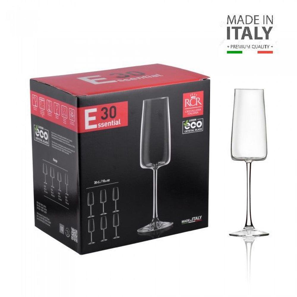 Set de copas x 06 flauta 30 cl. Rcr - Hecho en Italia crital Set de copas x 06 flauta 30 cl. Rcr - Hecho en Italia crital
