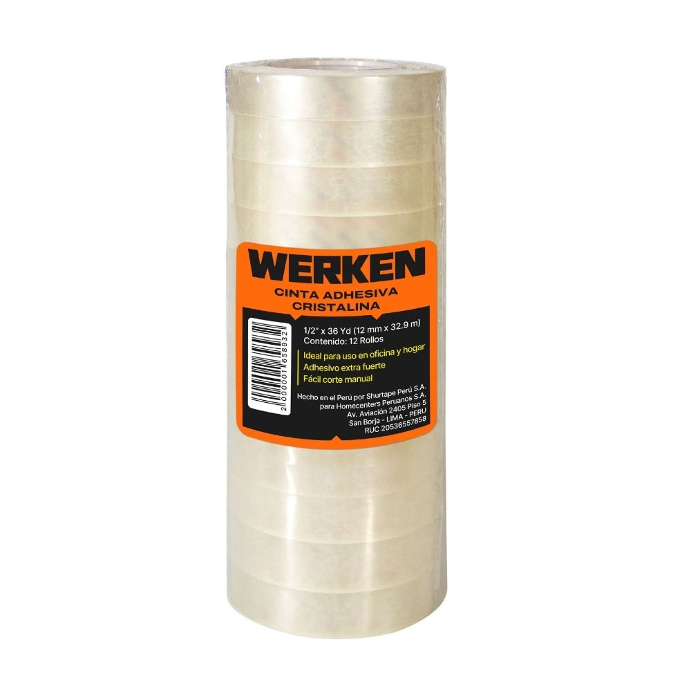 Cinta de escritorio Werken 1/2 x 36yds Pack x 12