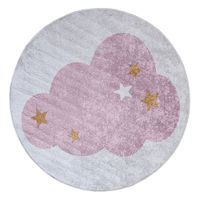 Alfombra Cicular Niños Nube Rosa 120 x 120cm