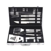 SET PARRILLERO BBQ BBQ18 METAL ACCESORIOS PARRILLA ACERO MALETIN 18 PIEZAS