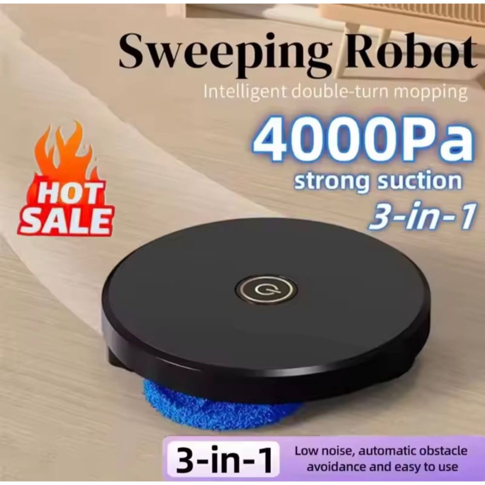 Trapeador Robot Automatico Inalambrico Limpiador Inteligente Negro