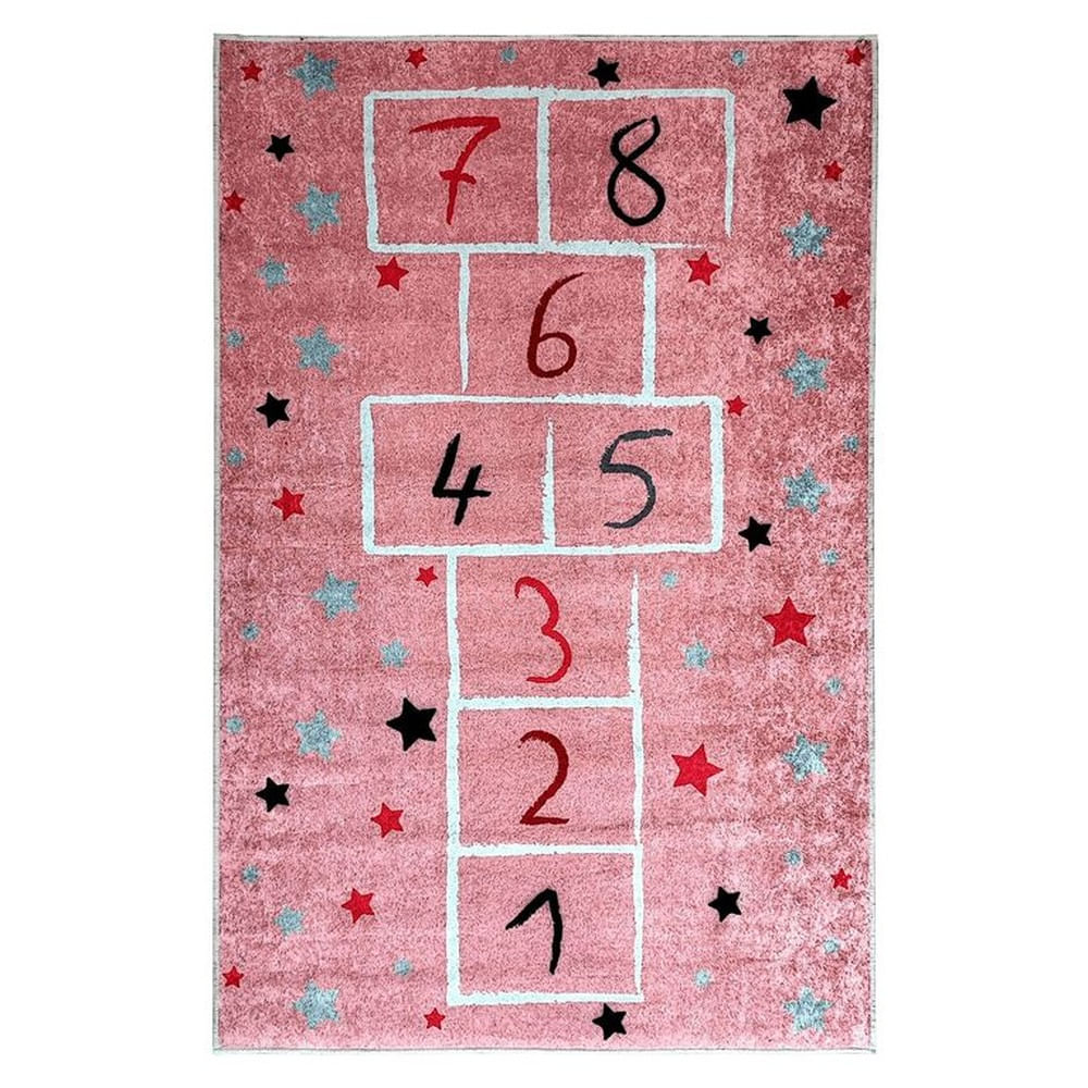 Alfombra Niños Juego Mundo Rosa 120 x 180cm