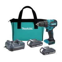 Taladro Percutor Dhp490wvex + 2 Baterías 2ah + Cargador + Maletín Makita
