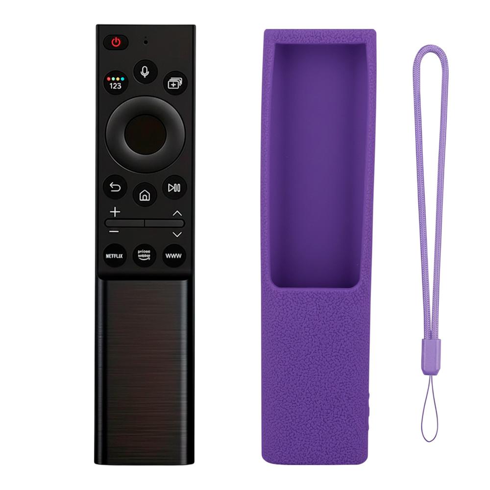 Control Remoto Para Samsung Con Voz Smart 4k Ws-2022+Funda Color Morado