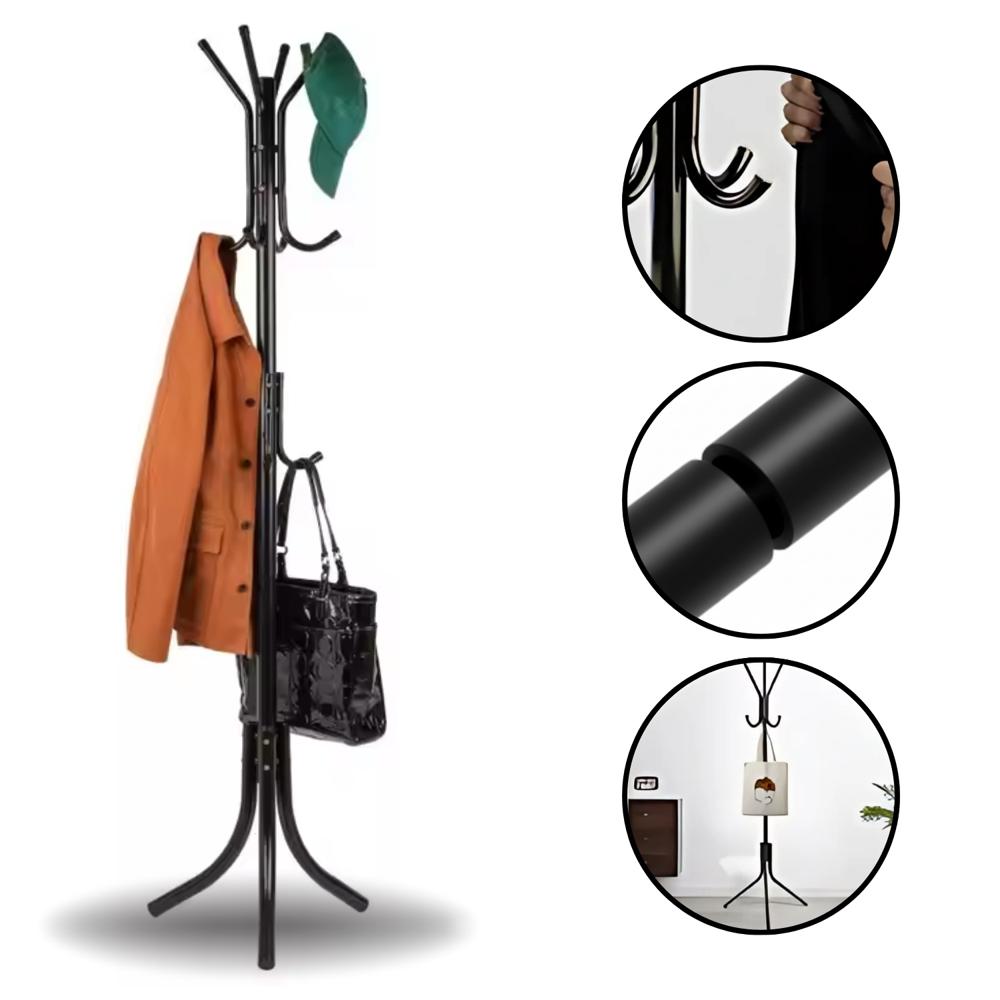 Perchero Armable Colgador Metálico para Orden y Estilo Negro