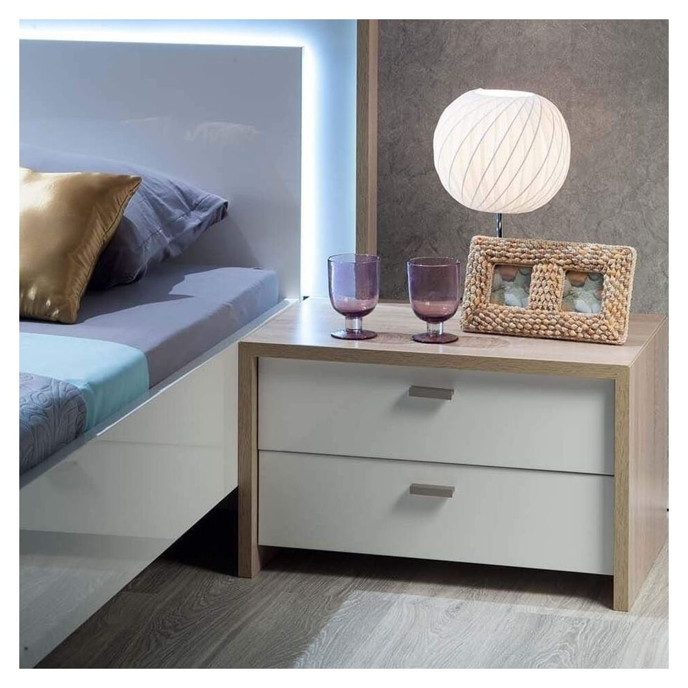 Mesa de Noche Glory Color Sonoma\Blanco TU MESITA