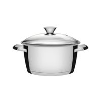 Olla Tramontina Allegra de Acero Inoxidable 24 cm Tapa de Vidrio