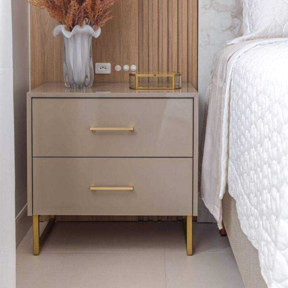 Mesa de Noche Moderno Mithra Color Beige Gloss TU MESITA