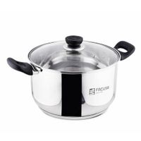 Olla de Acero Inoxidable 24cm  Tapa de Vidrio Facusa - 10116269