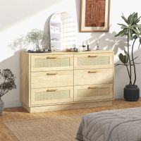 Comoda Kana con Ratán y Canto Grueso Color Rovere TU MESITA