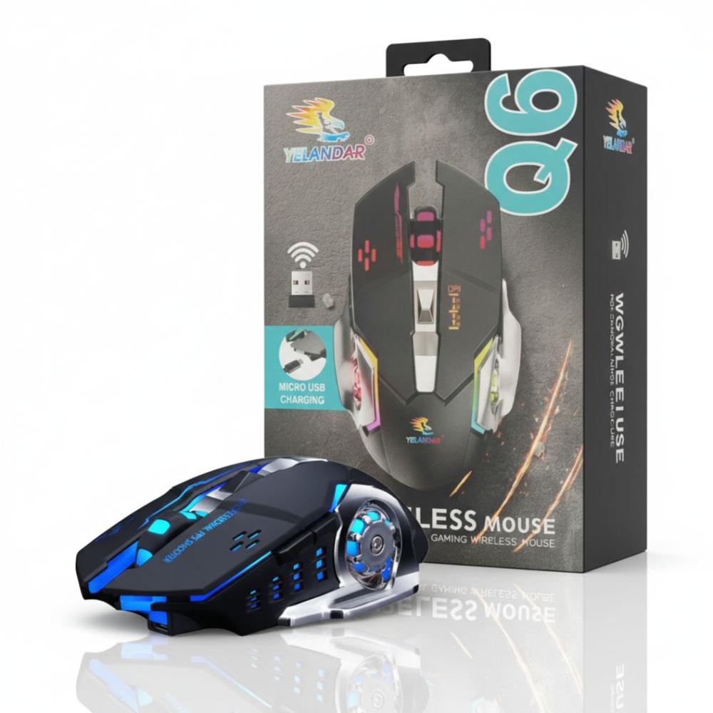 Mouse Gamer Inalámbrico Recargable Yelandar RGR Ergonómico