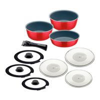 Jgo Bateria De Cocina Multiuso Rojo X10 Pzas Itria - 20099408