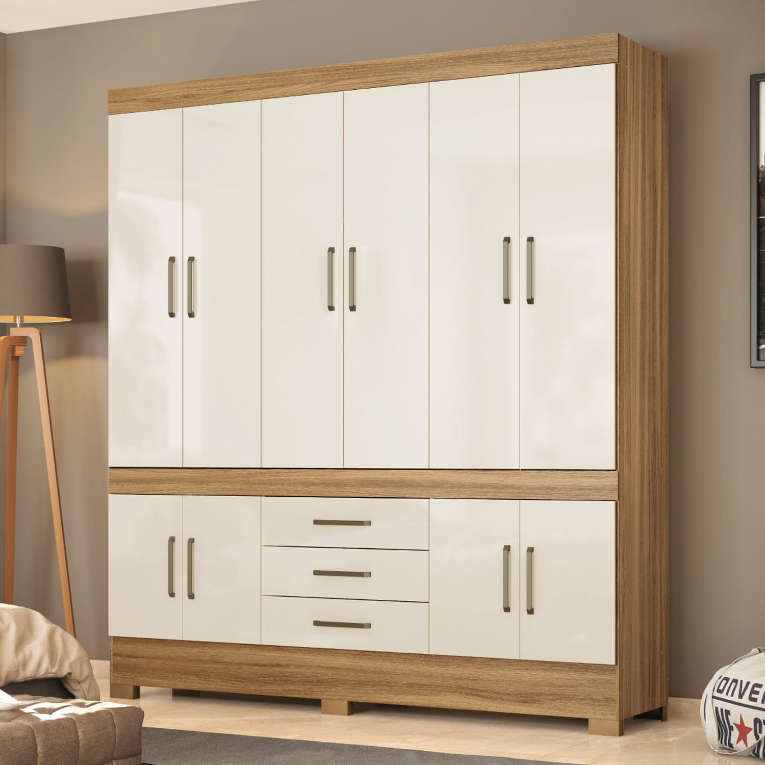 Ropero Pio 10 Puertas 3 Cajones