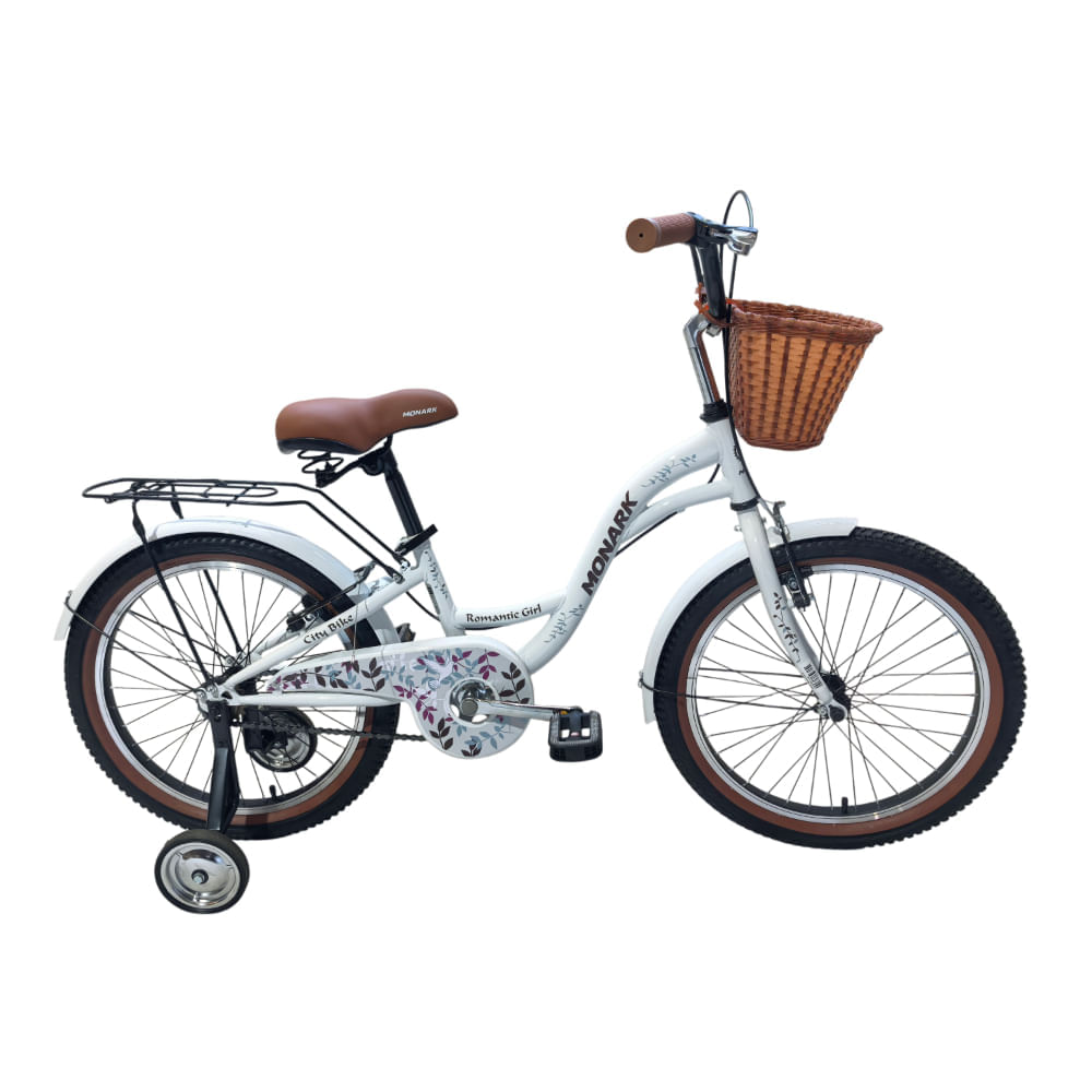 Bicicleta Niña Monark Romantic Aro 20 Gris Claro