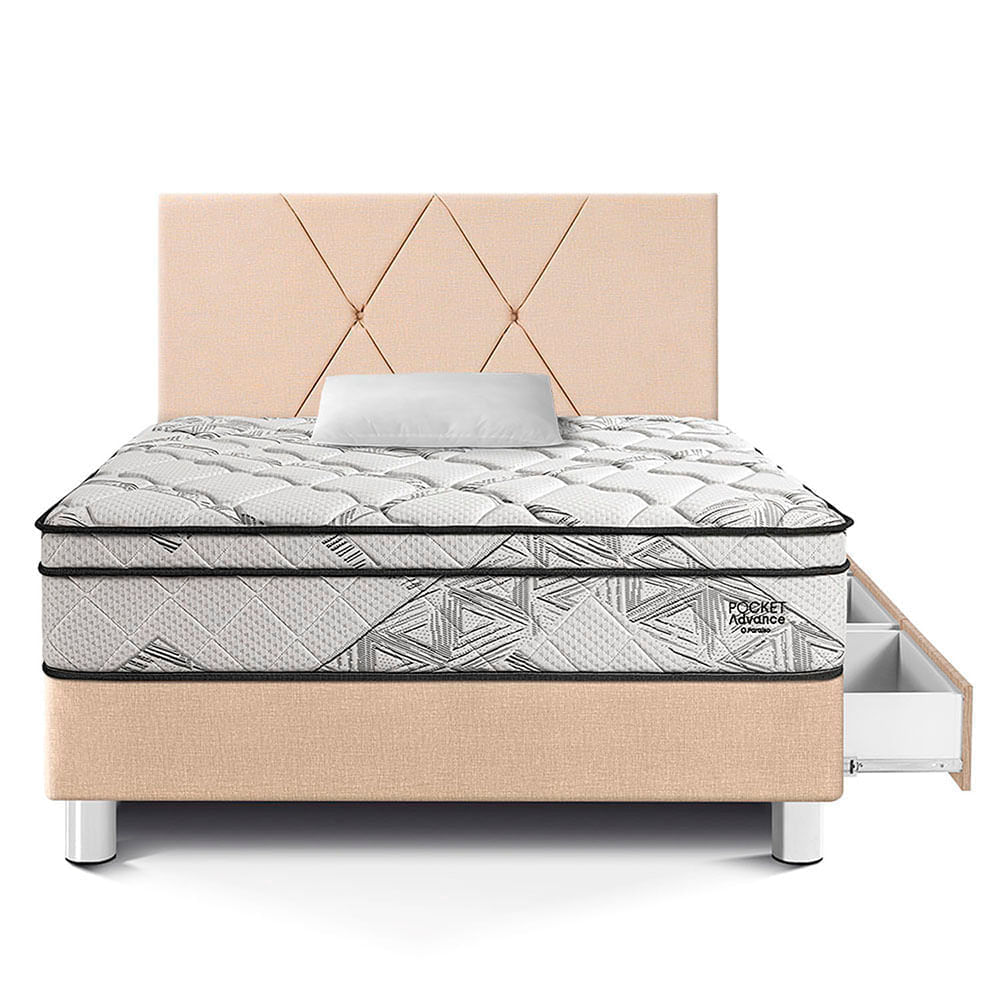 Dormitorio Pocket Advance Con Cajones 1.5 Plaza  Cabecera Loft