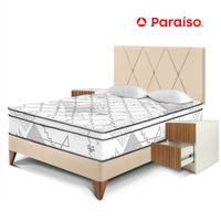 Dormitorio  Europeo Pocket Advance 2 Plazas + 2 veladores Brisse Champagne