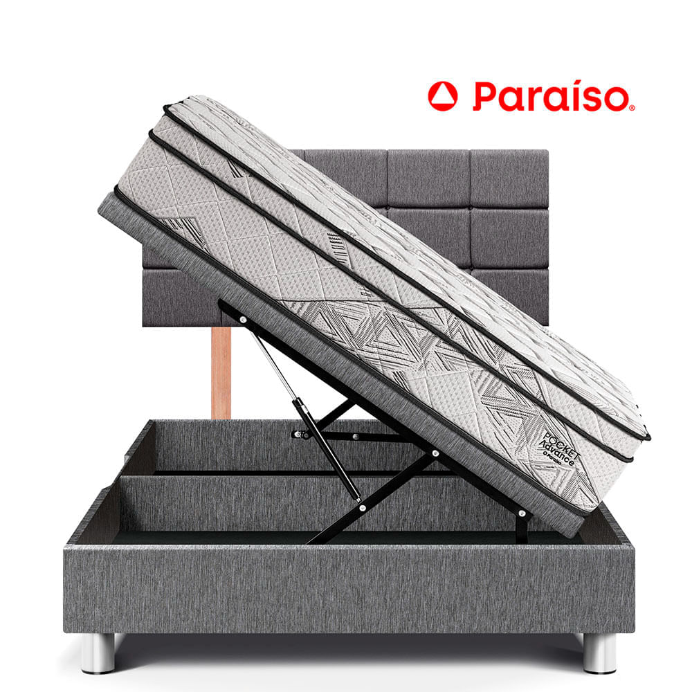 Dormitorio Boxet Blocks Pocket Advance Queen Gris