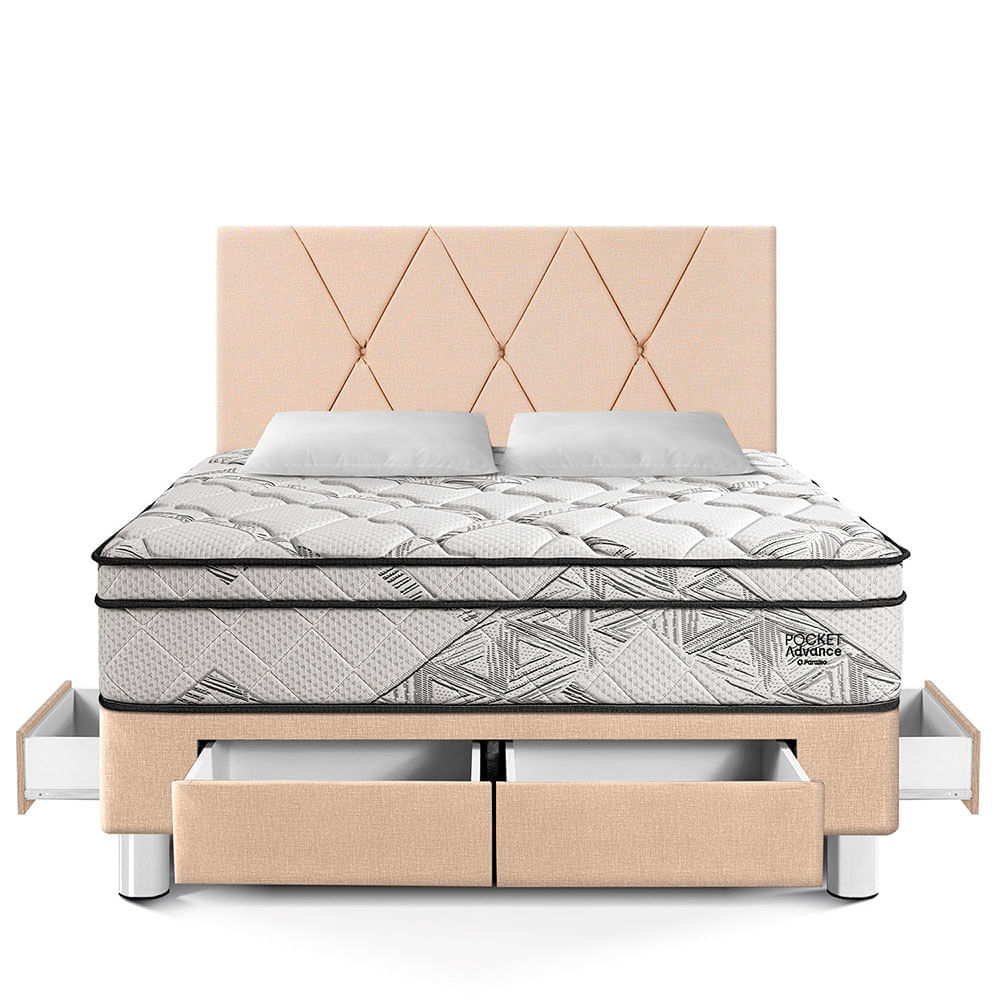 Dormitorio Pocket Advance Con Cajones 2 Plazas Cabecera