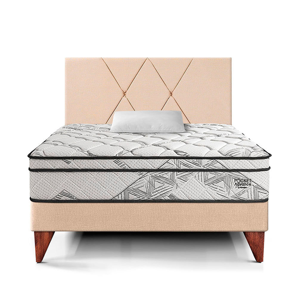 Dormitorio Europeo Pocket Advance 1.5 Plazas Con Cabecera Loft