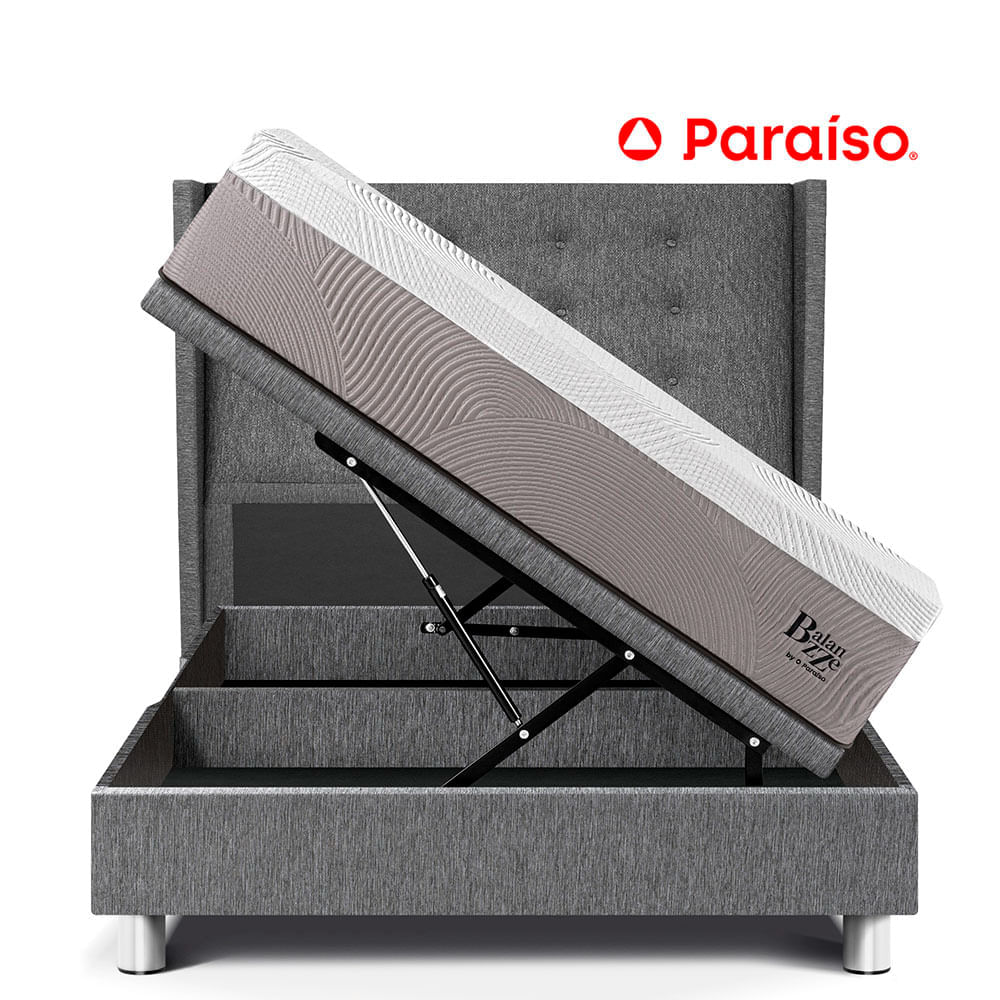 Dormitorio Boxet Gold Royal Balanzze 1.5 Plazas Gris