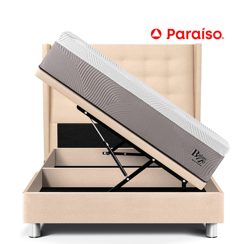 Dormitorio Boxet Gold Royal Balanzze 2 Plazas Gris