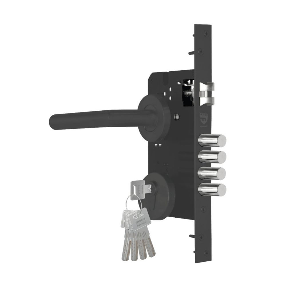 Cerradura Embutir Forte 3g Estándar Negro Mate