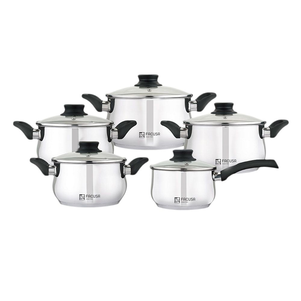 Set de Ollas 10 Piezas Valencia Facusa con Tapa de Vidrio Facusa - 10286350
