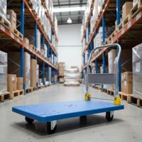 Carrito plegable tipo plataforma para carga 600KG 62x103cm con 5 ruedas de goma base antideslizante