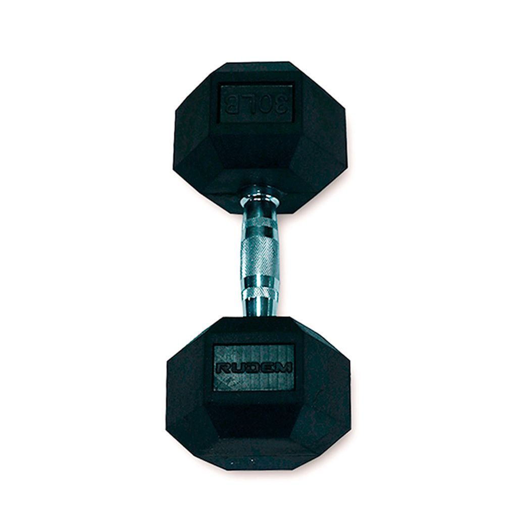 Mancuerna Hexagonal de Caucho Rudem 30 Lb.