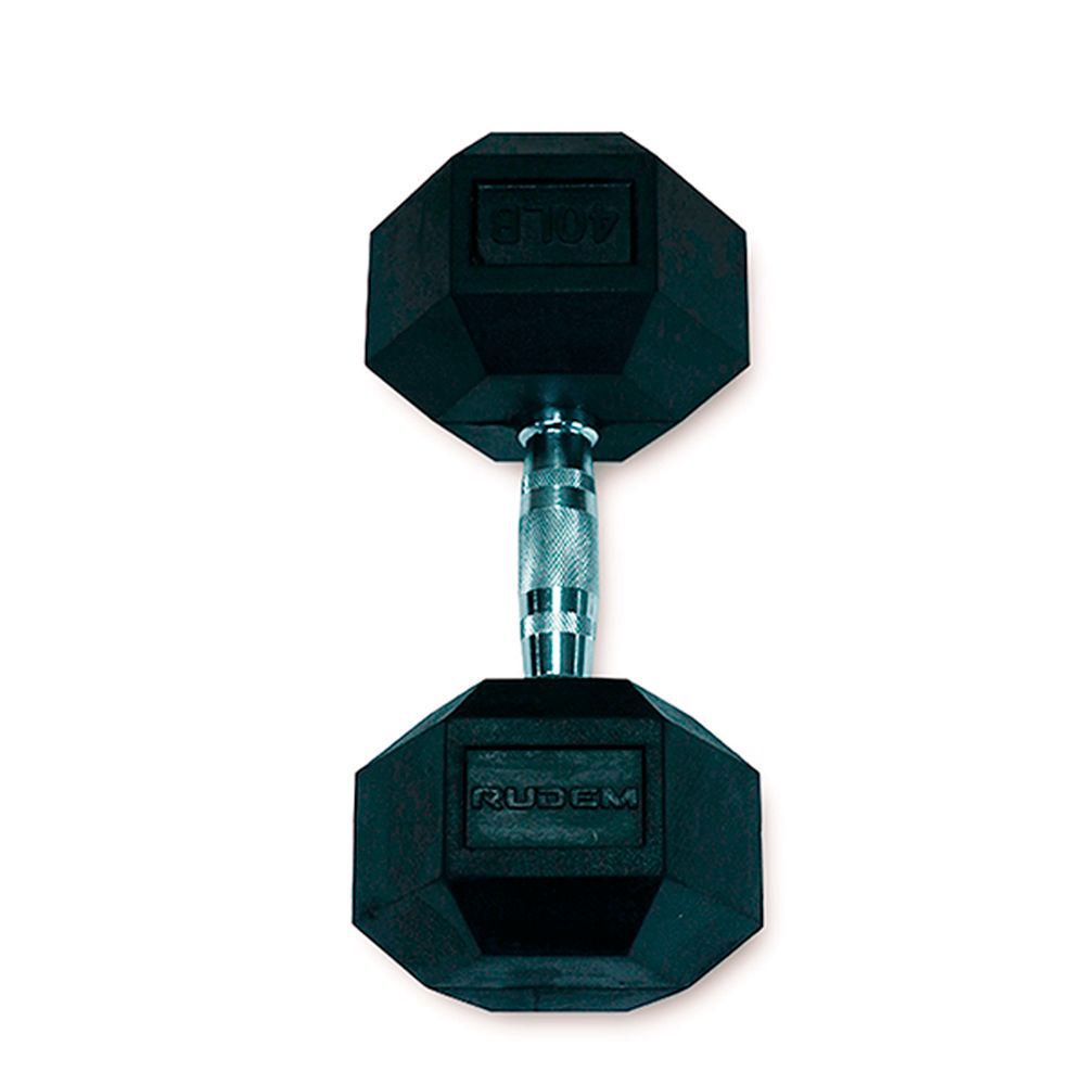 Mancuerna Hexagonal de Caucho Rudem 40 Lb.