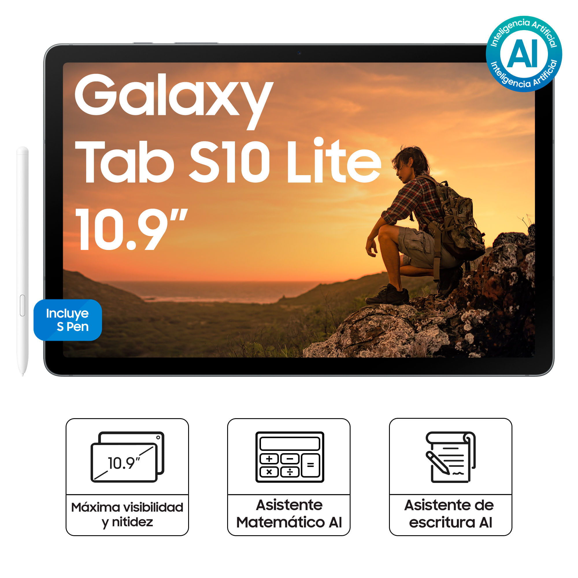 Tablet Samsung Tab S10 Lite Gray SM-X400NZAAPEO 6GB RAM 128GB Android Gris