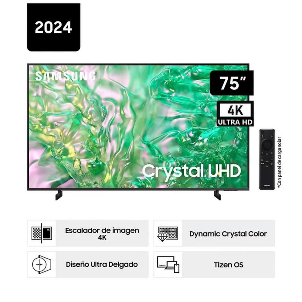 Televisor Samsung 75 pulg Crystal UHD 4K Tizen Os Smart Tv UN75DU8000GXPE