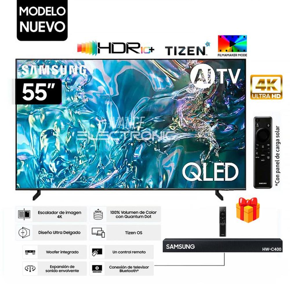 Televisor Samsung 55 Pulg. QLED Smart Tv TIZEN OS 4K UHD QN55Q60DAGXPE - Soundbar HW-C400
